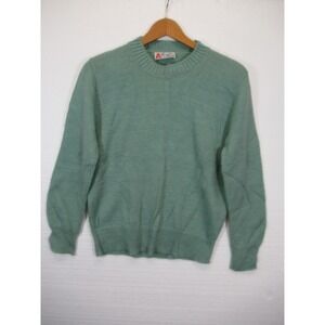 Vintage 50s 60s Bernice Crewneck Sweater Women Green Pullover Acrilan Acrylic